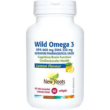 New Roots Wild Omega 3 EPA 660 mg DHA 330 mg Lemon Flavour