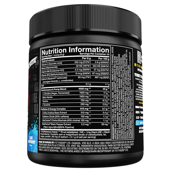 Mutant Madness Pre-workout Blue Raspberry