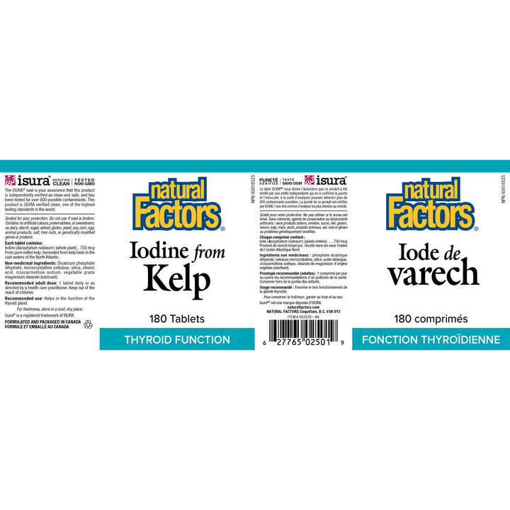 Iodine from Kelp 750 mcg Tablets