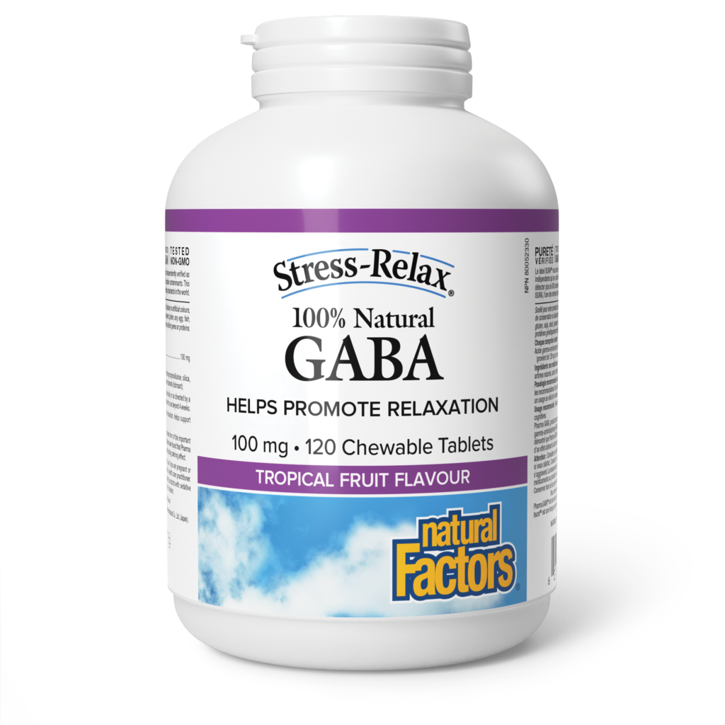 100% Natural GABA 100 mg, Tropical Fruit Flavour, Stress-Relax