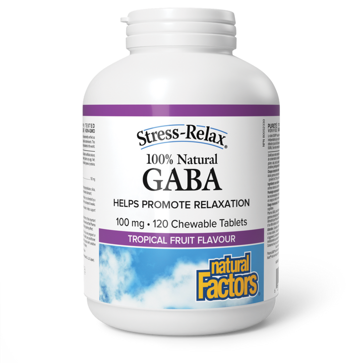 100% Natural GABA 100 mg, Tropical Fruit Flavour, Stress-Relax