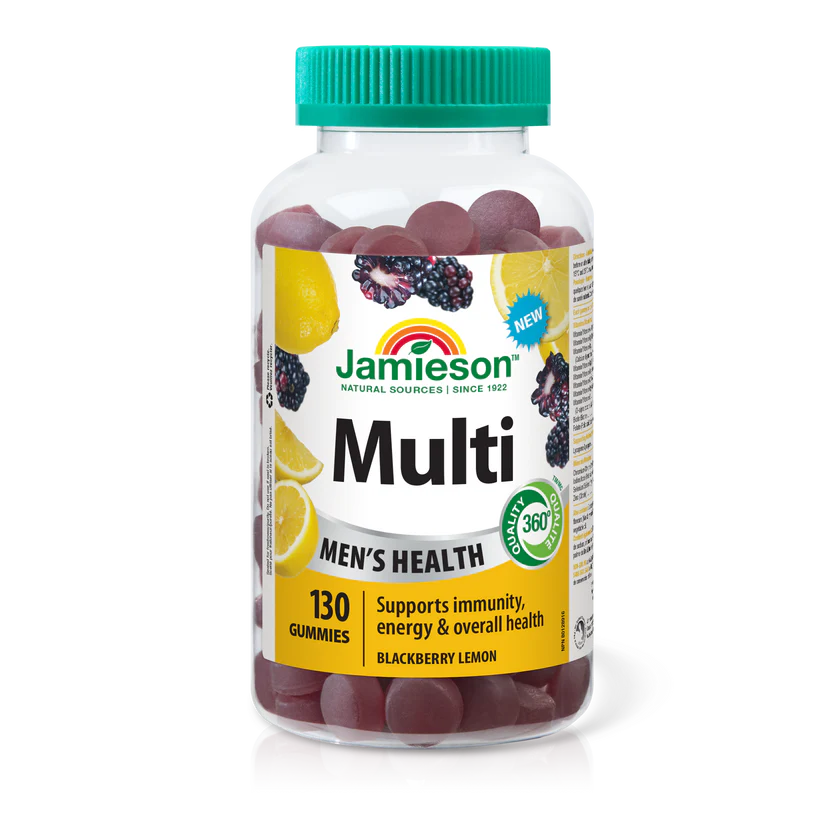Jamieson Multi gummies for men blackberry lemon flavour