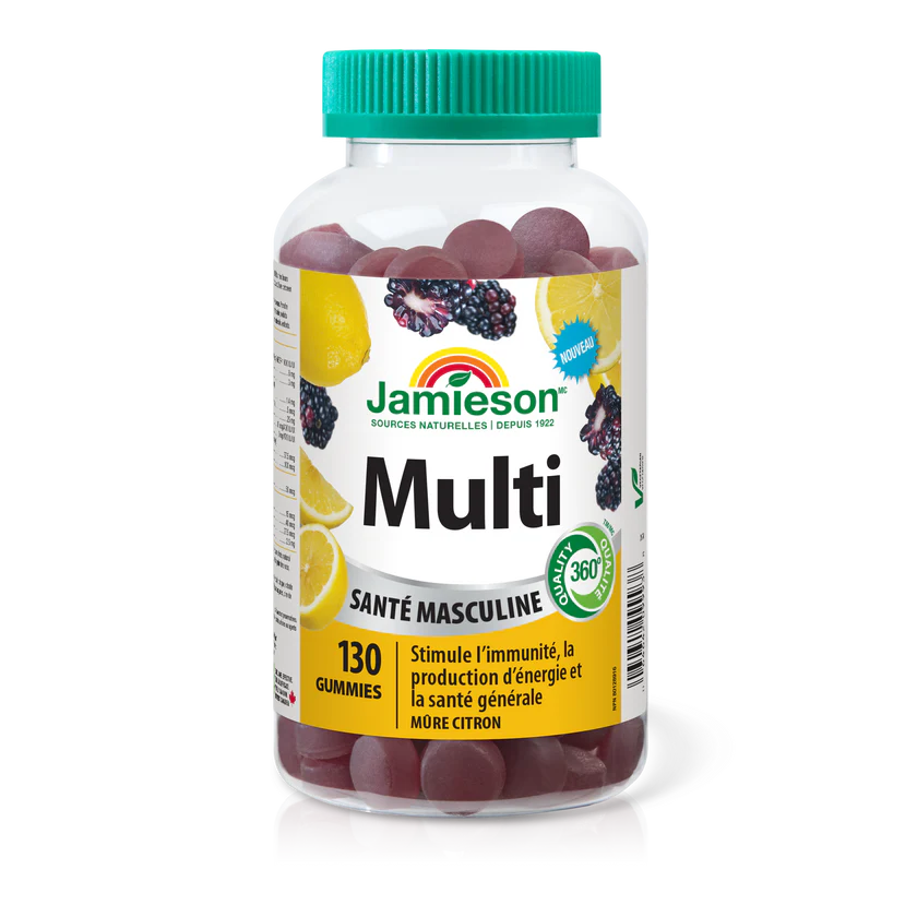 Jamieson Multi gummies for men blackberry lemon flavour
