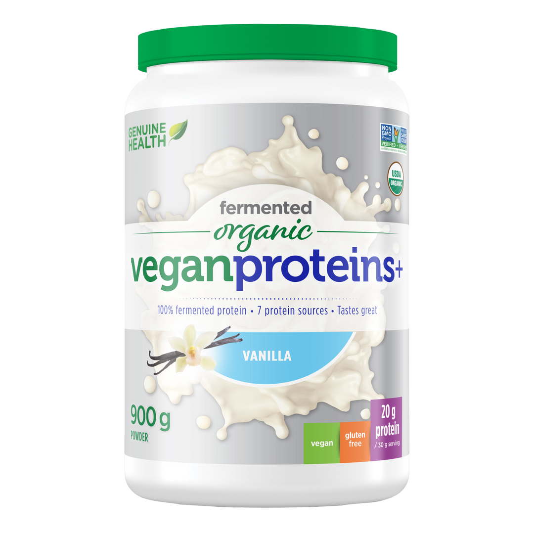 Genuine Health Fermented Organic Vegan Proteins+, Natural Vanilla