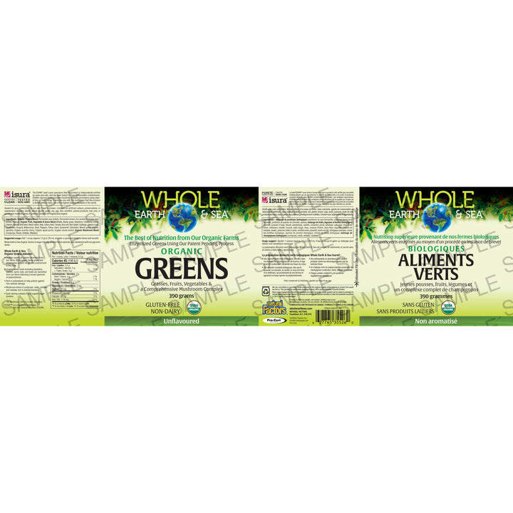 Whole Earth & Sea Powder Fermented Organic Protein & Greens, Organic Unflavoured