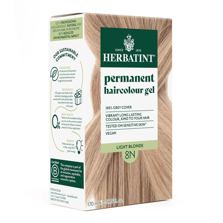 Herbatint Permanent Haircolour Gel 8N Light Blonde
