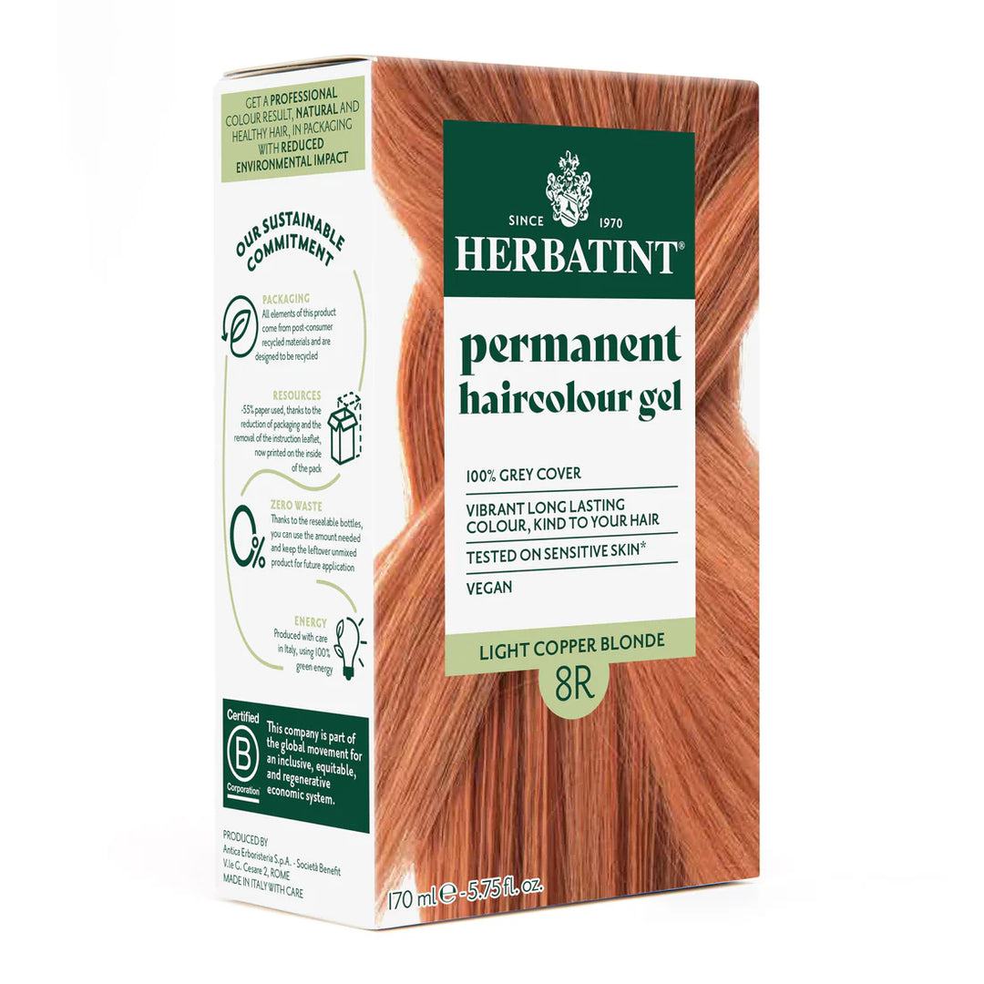 Herbatint Permanent Haircolour Gel 8R Light Copper Blonde