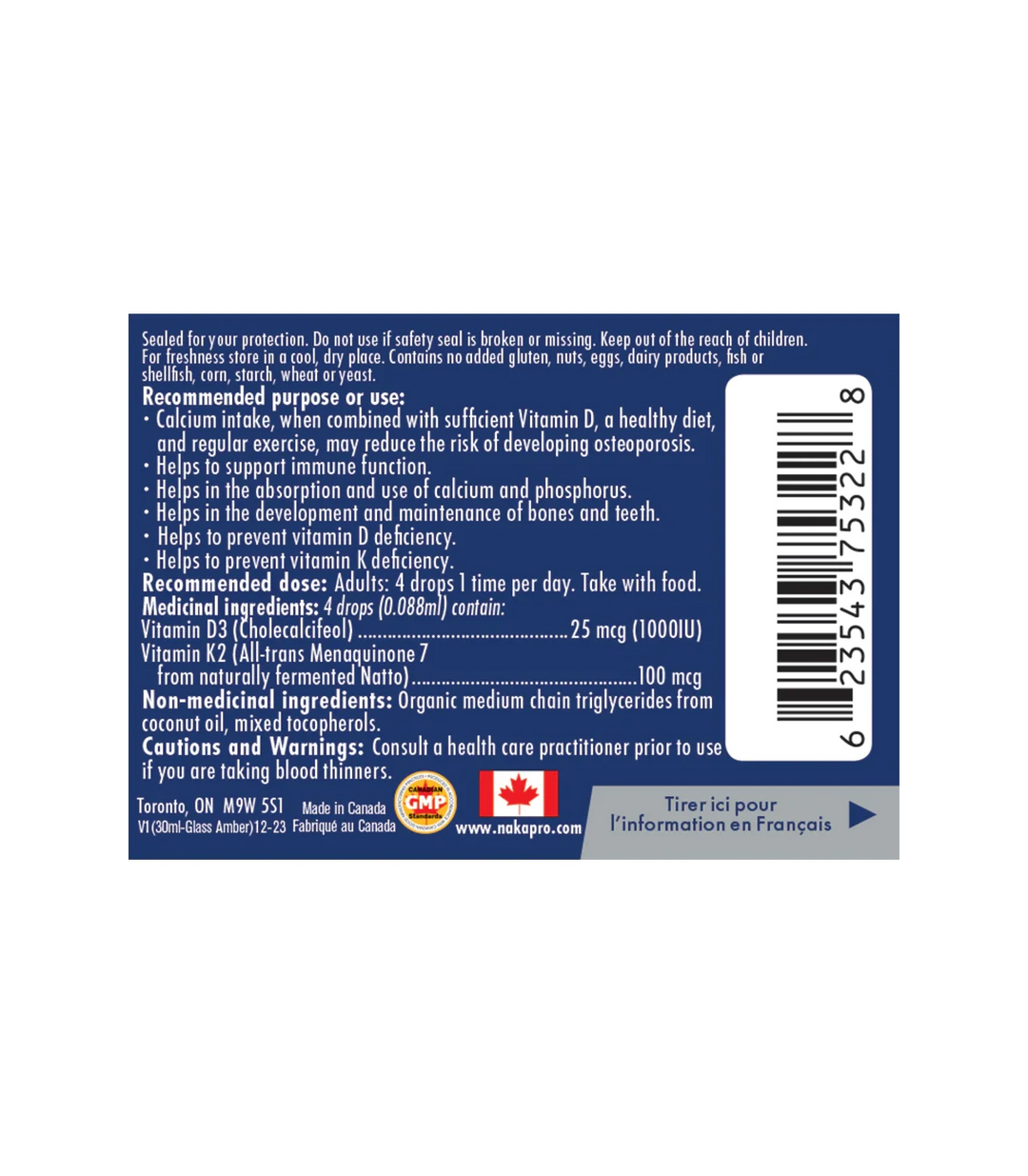 Naka Platinum D3+K2 in MCT Oil