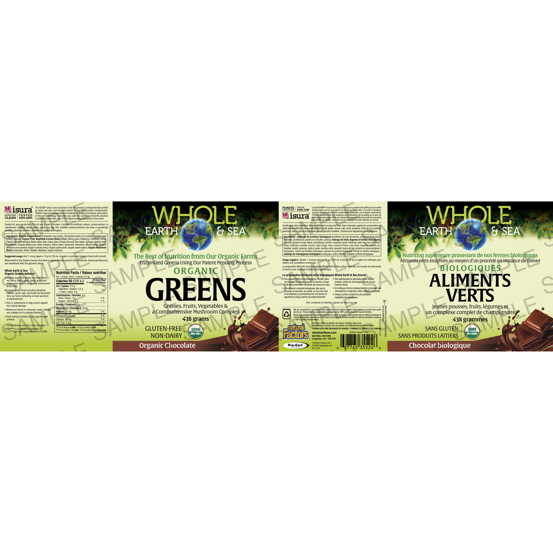 Whole Earth & Sea Powder Fermented Organic Protein & Greens, Organic Chocolate