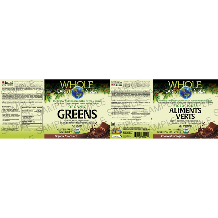 Whole Earth & Sea Powder Fermented Organic Protein & Greens, Organic Chocolate