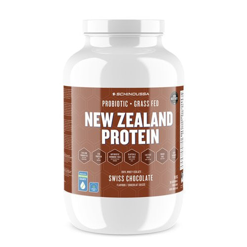 Schinoussa Probiotic Grass Fed New Zealand Whey Protein Swiss Chocolate - 910 g
