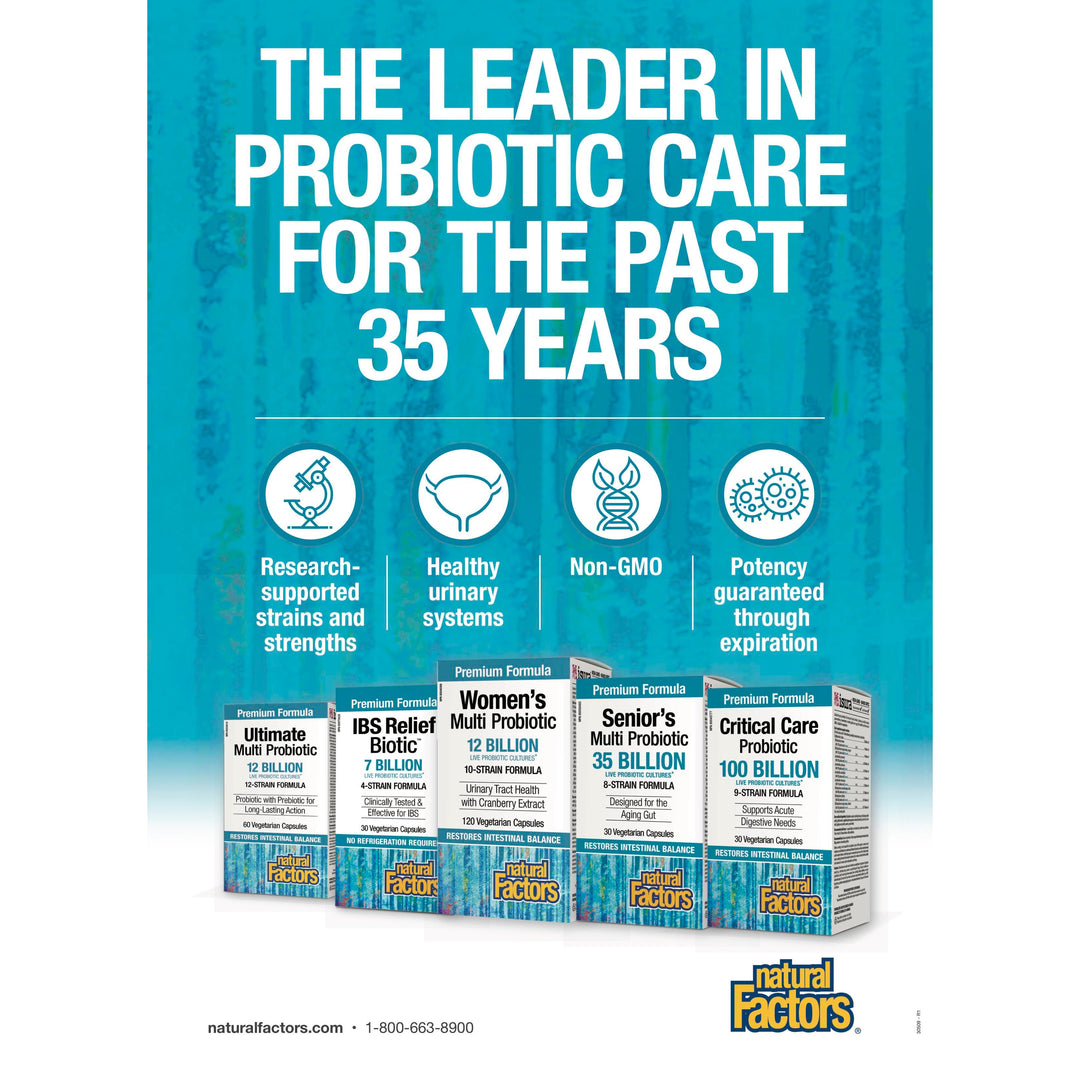 Senior's Multi Probiotic 35 Billion Live Probiotic Cultures Vegetarian Capsules