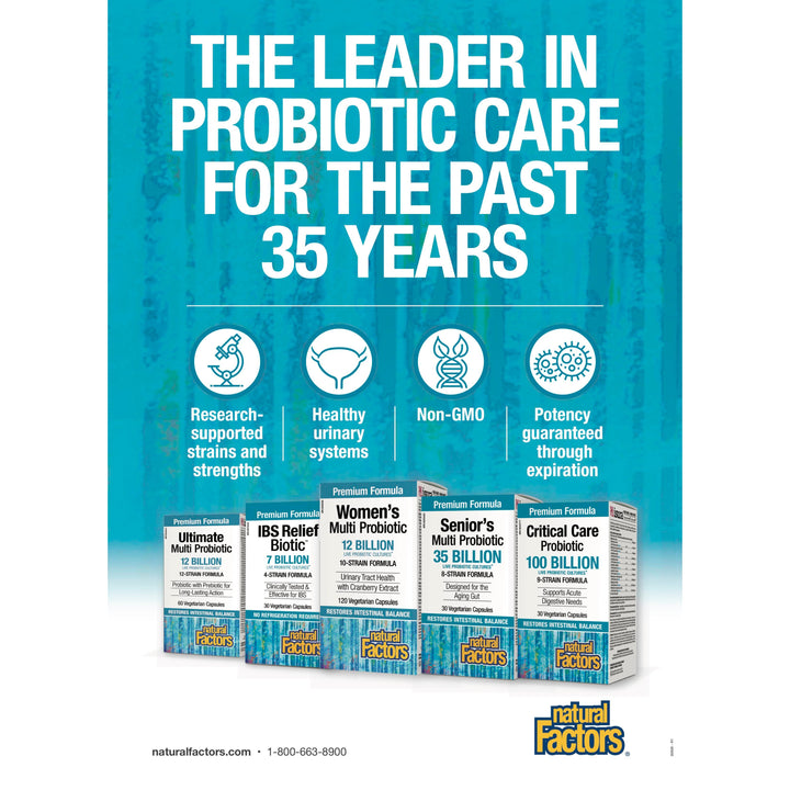 Senior's Multi Probiotic 35 Billion Live Probiotic Cultures Vegetarian Capsules