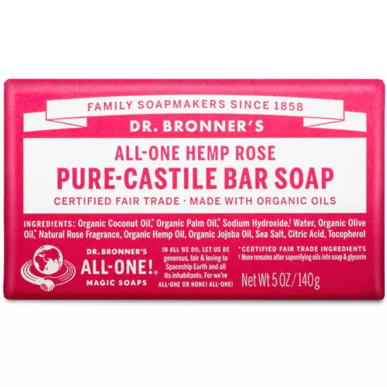 Dr. Bronner's Pure Castile Rose Bar Soap