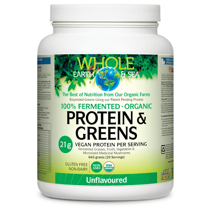 Fermented Organic Protein & Greens Unflavoured, Whole Earth & Sea Powder