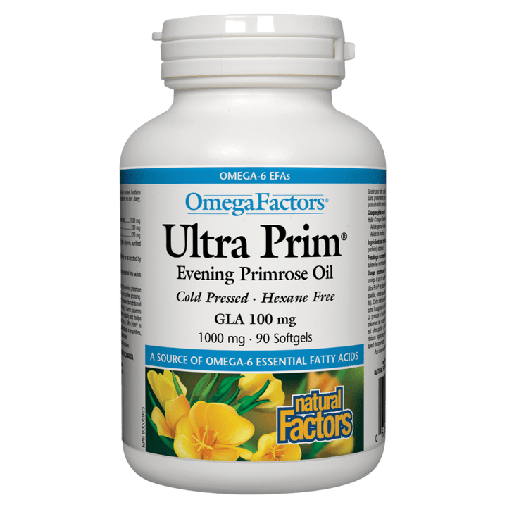 Ultra Prim Evening Primrose Oil 1000 mg, OmegaFactors Softgels