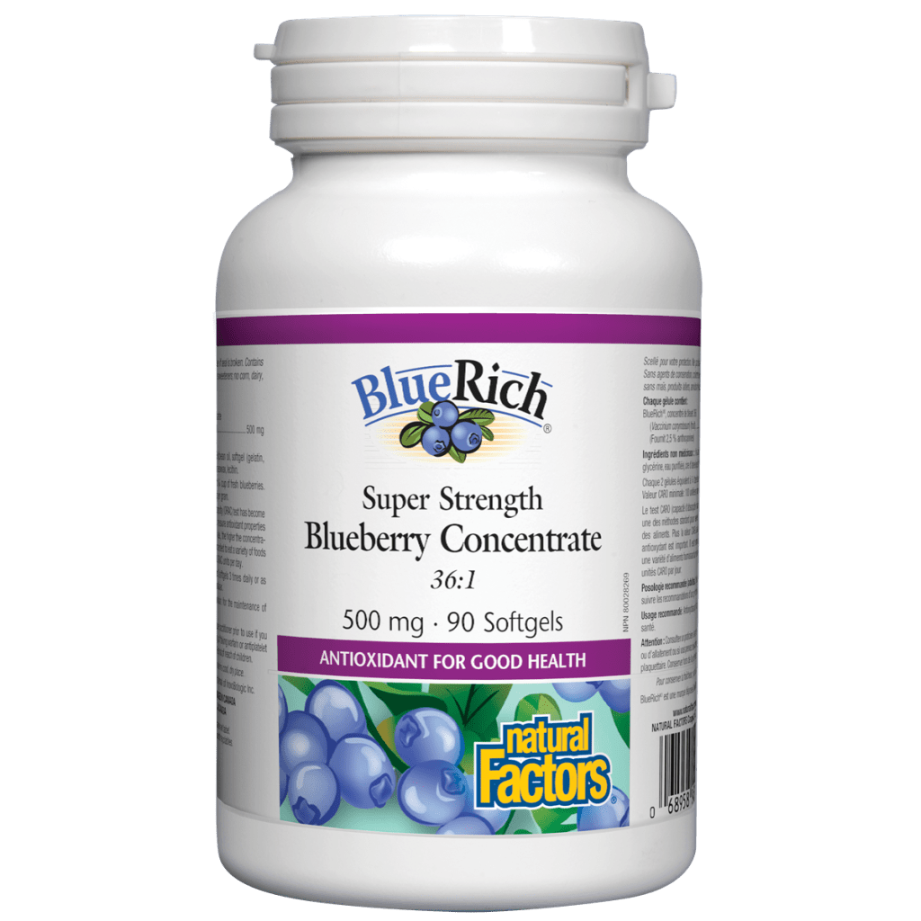 BlueRich Super Strength Blueberry Concentrate 500 mg Softgels