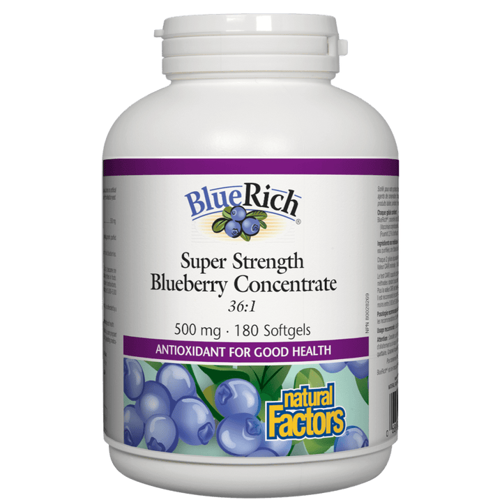 BlueRich Super Strength Blueberry Concentrate 500 mg Softgels