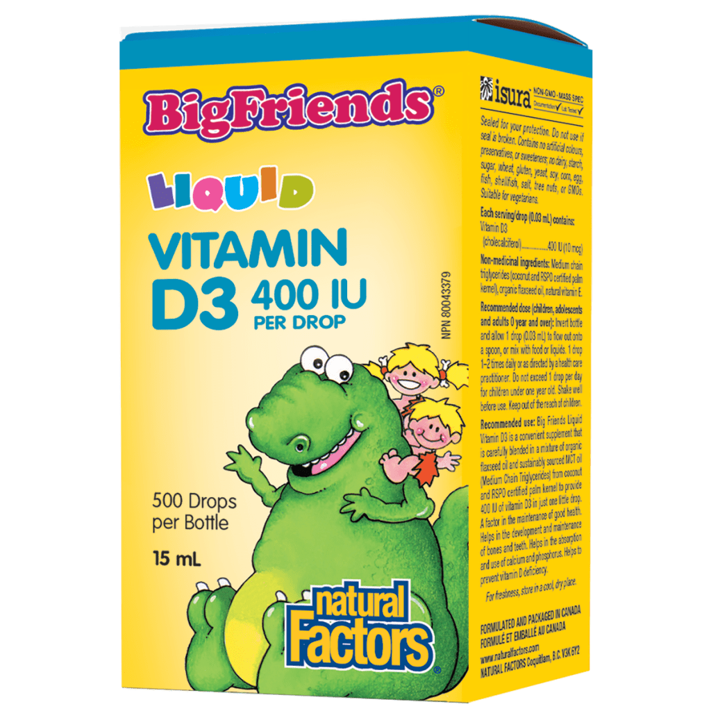 Vitamine D3 liquide 400 UI par goutte Big Friends® Liquid
