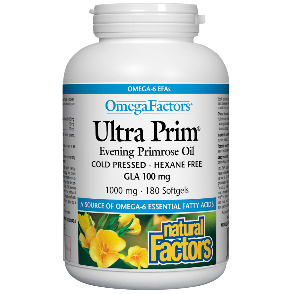 Ultra Prim Evening Primrose Oil 1000 mg, OmegaFactors Softgels