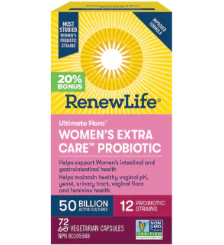 RenewLife Ultimate Flora® Women’s Extra Care™ Probiotic, 50 Billion Active Cultures