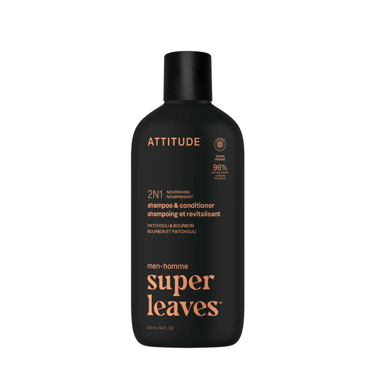 Attitude® Super Leaves™  2 in 1 Nourishing Men's Shampoo & Conditioner Patchouli & Bourbon