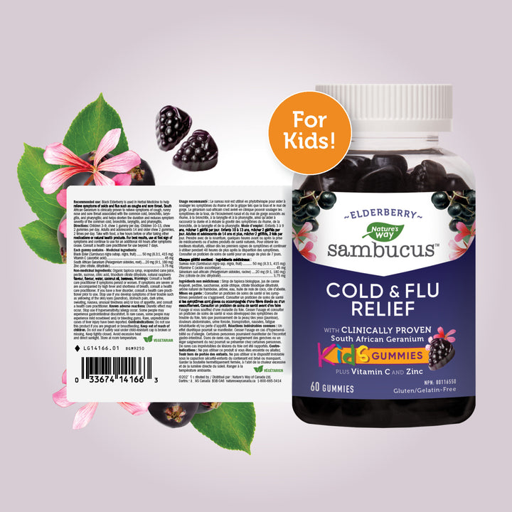 Nature's Way Elderberry Sambucus Cold & Flu Kids Gummies