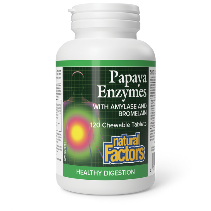 Enzymes de papaye avec amylase et bromélaïne Comprimés à croquer 