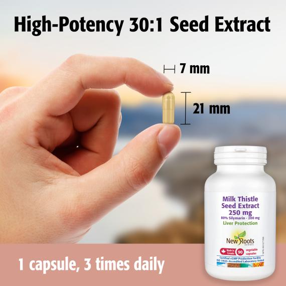 New Roots Herbal Milk Thistle Seed Extract 250 mg Vegetable Capsules
