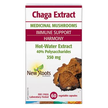 Chago Root New Roots Chaga – 40% Polysaccharides – 350mg – 60 V-Caps – Healthtree