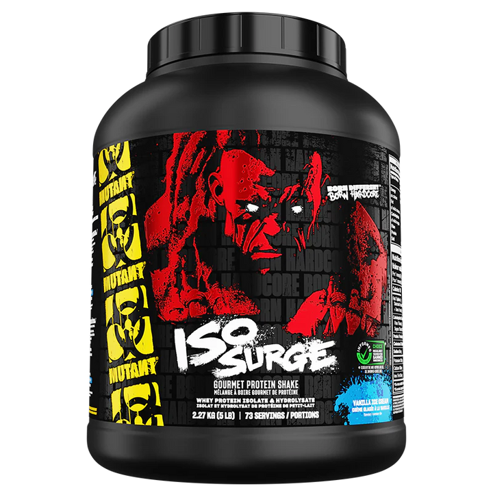Mutant Iso Surge Vanilla Ice Cream whey protein 5 lbs container front