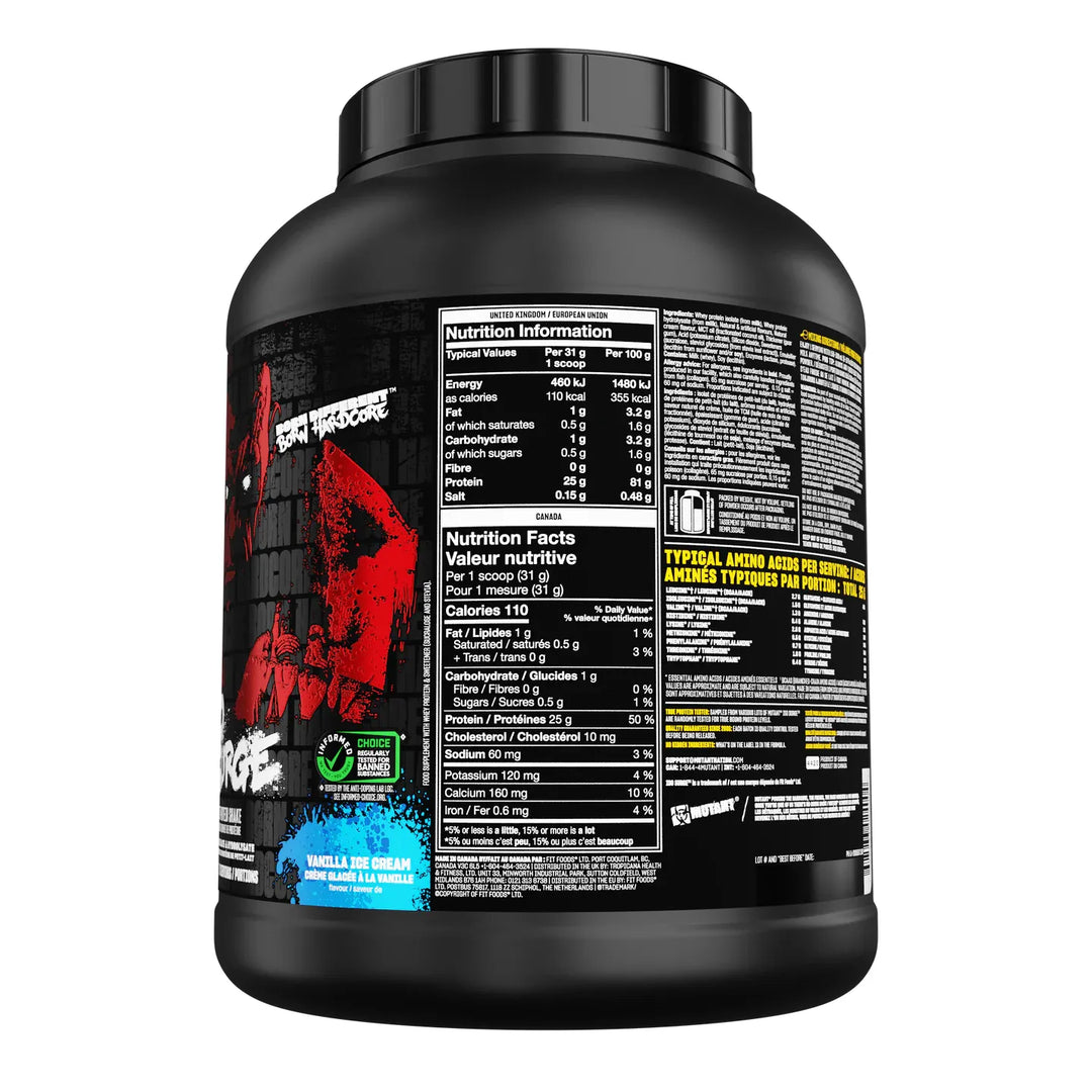 Mutant Iso Surge Vanilla Ice Cream nutrition facts, ingredients and allergen label