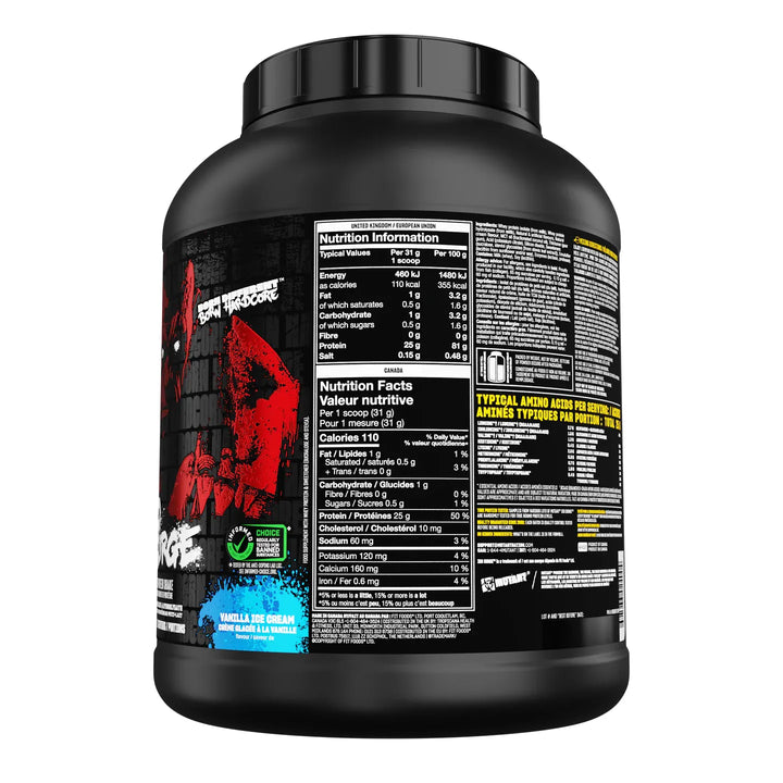 Mutant Iso Surge Vanilla Ice Cream nutrition facts, ingredients and allergen label