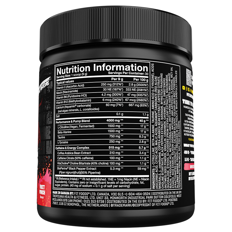 Mutant Madness Pre-workout Fruit Punch