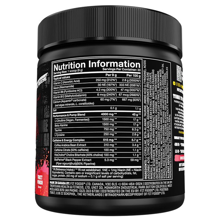 Mutant Madness Pre-workout Fruit Punch