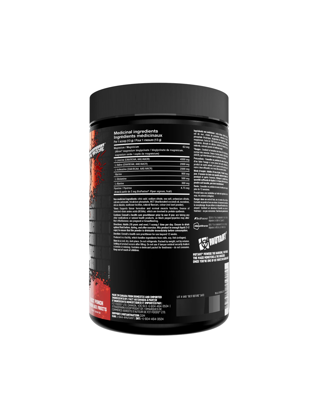 Mutant Hardcore BCAA, Fruit Punch