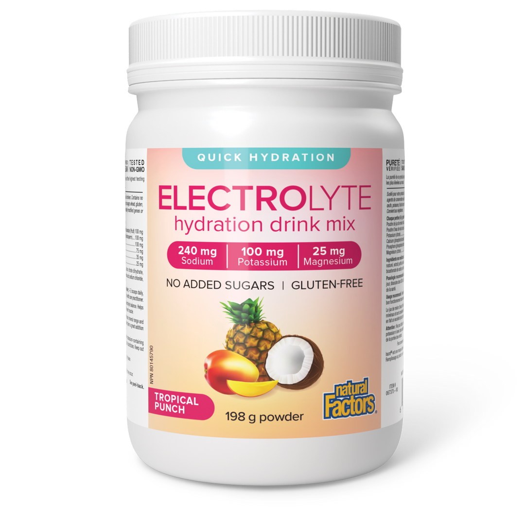 Natural Factors Electrolyte Hydration Drink Mix, Tropical Punch