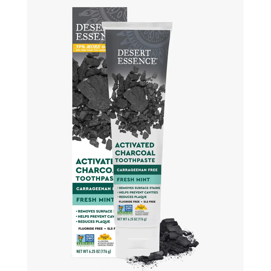 Desert Essence Activated Charcoal Carrageenan Free Toothpaste 176 g