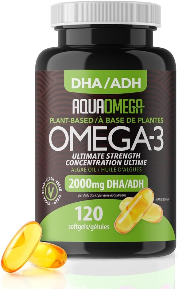 AquaOmega Omega-3 Plant Based Algae Oil 2000mg DHA