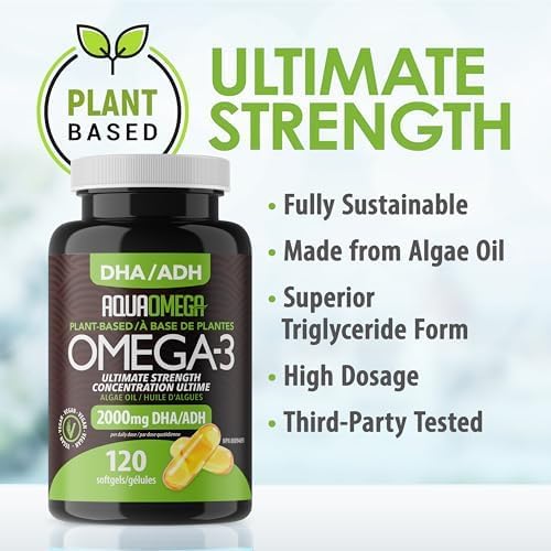 AquaOmega Omega-3 Plant Based Algae Oil 2000mg DHA