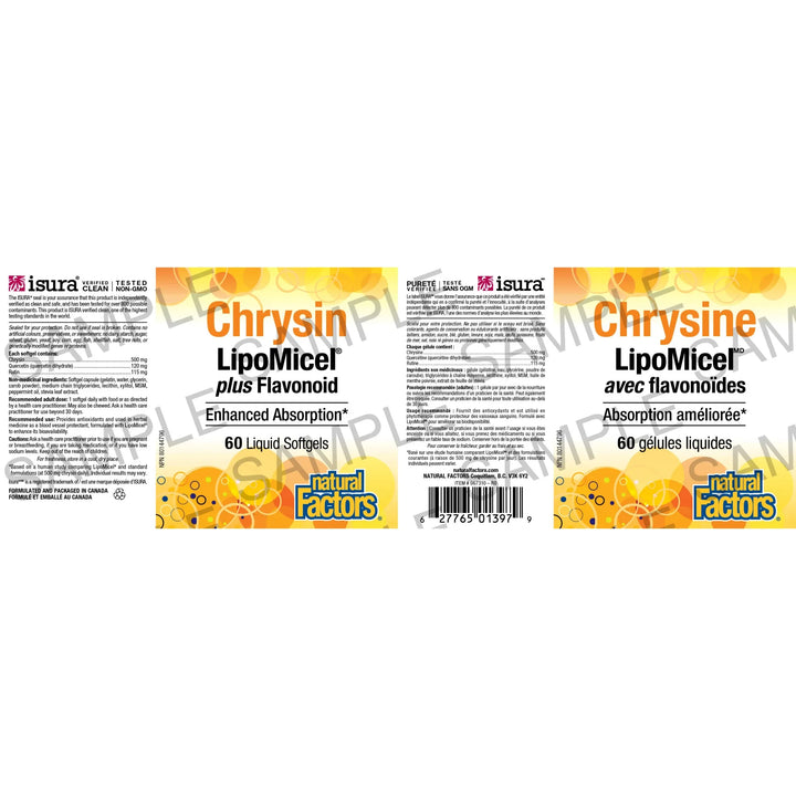 Facteurs naturels Chrysin LipoMicel® plus Flavonoïdes