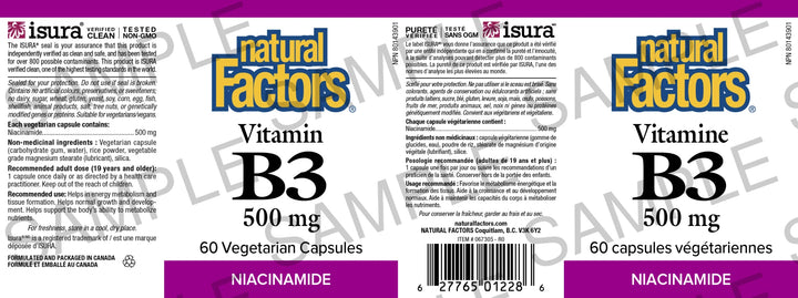 Natural Factors Vitamin B3 500 mg