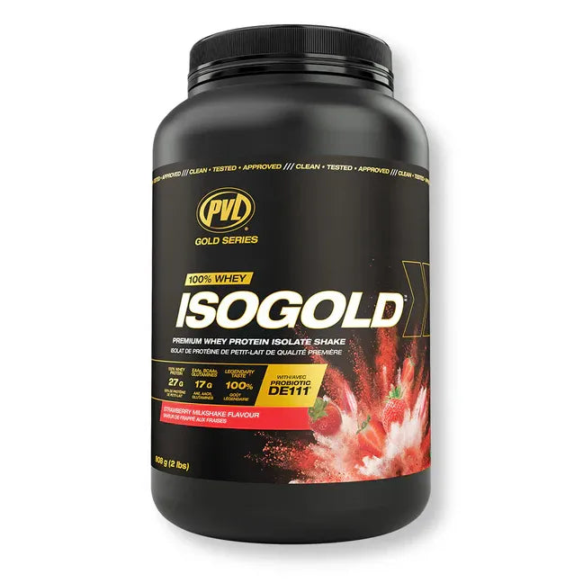PVL ISOGOLD Whey Protein Isolate Strawberry Milkshake  908 g ***OLD FORMAT***