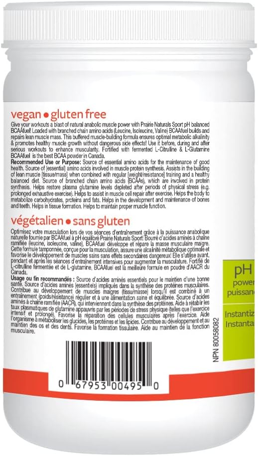 Prairie Naturals BCAA Fuel Alkaline Fruit Punch Flavour Powder