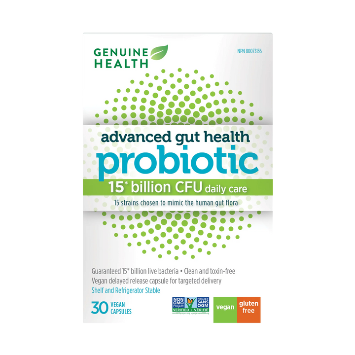 Genuine Health Advanced Gut Health Probiotic 15 Billion Daily Care
