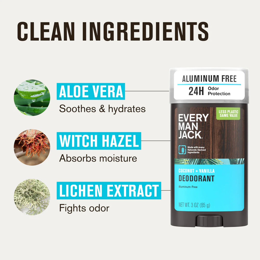 Every Man Jack Deodorant Coconut + Vanilla 85g