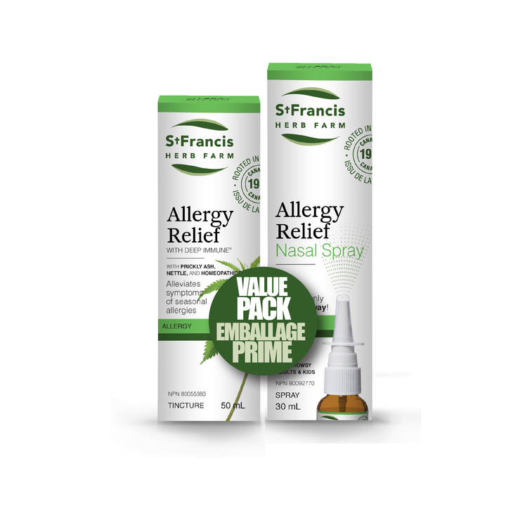 St Francis Herb Farm Allergy Relief Nasal spray + Allergy Relief Tincture with Deep Immune