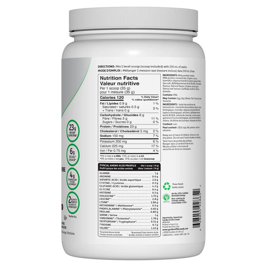 Garden of Life Sport Certified Grass Fed Whey Protein Chocolate - 690 g