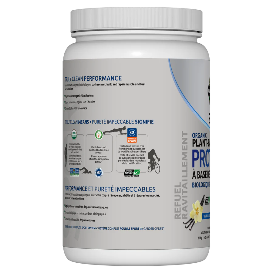 Garden of Life Sport Organic Plant-Based Protein, vanilla - 806 g