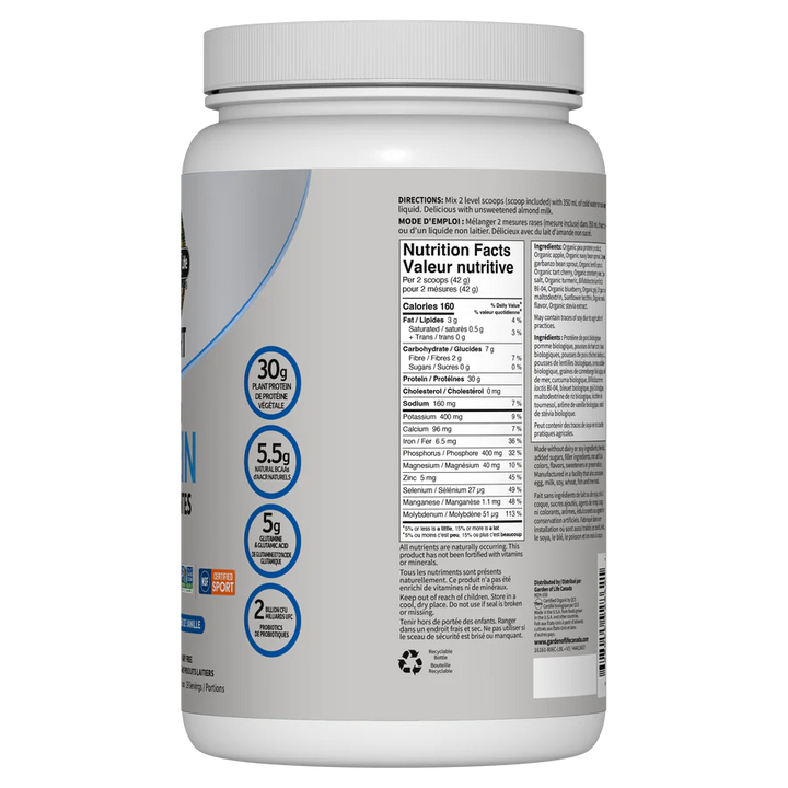 Garden of Life Sport Organic Plant-Based Protein, vanilla - 806 g